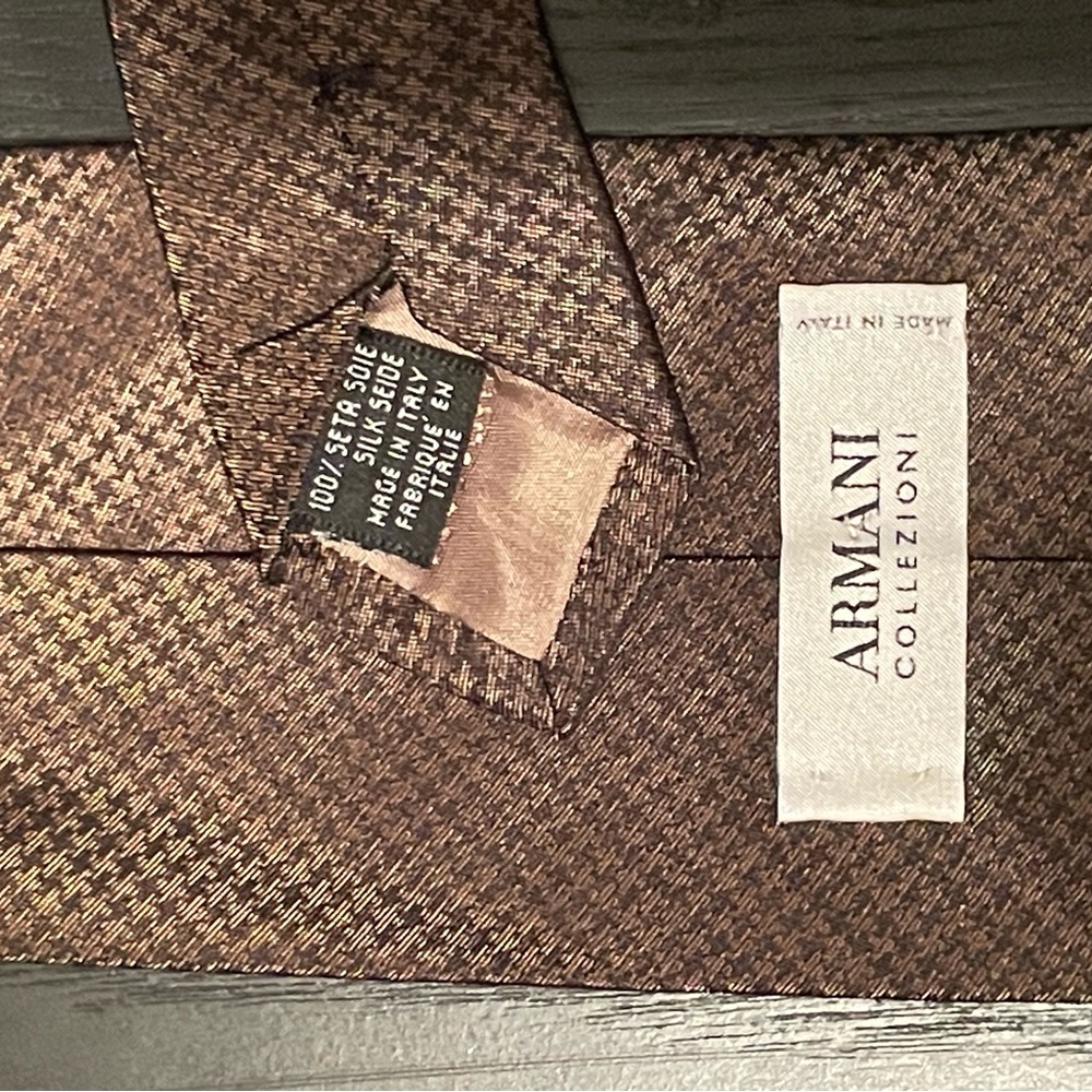 Armani Collezioni Dark Brown Patterned Tie